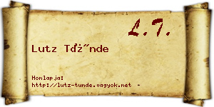 Lutz Tünde névjegykártya